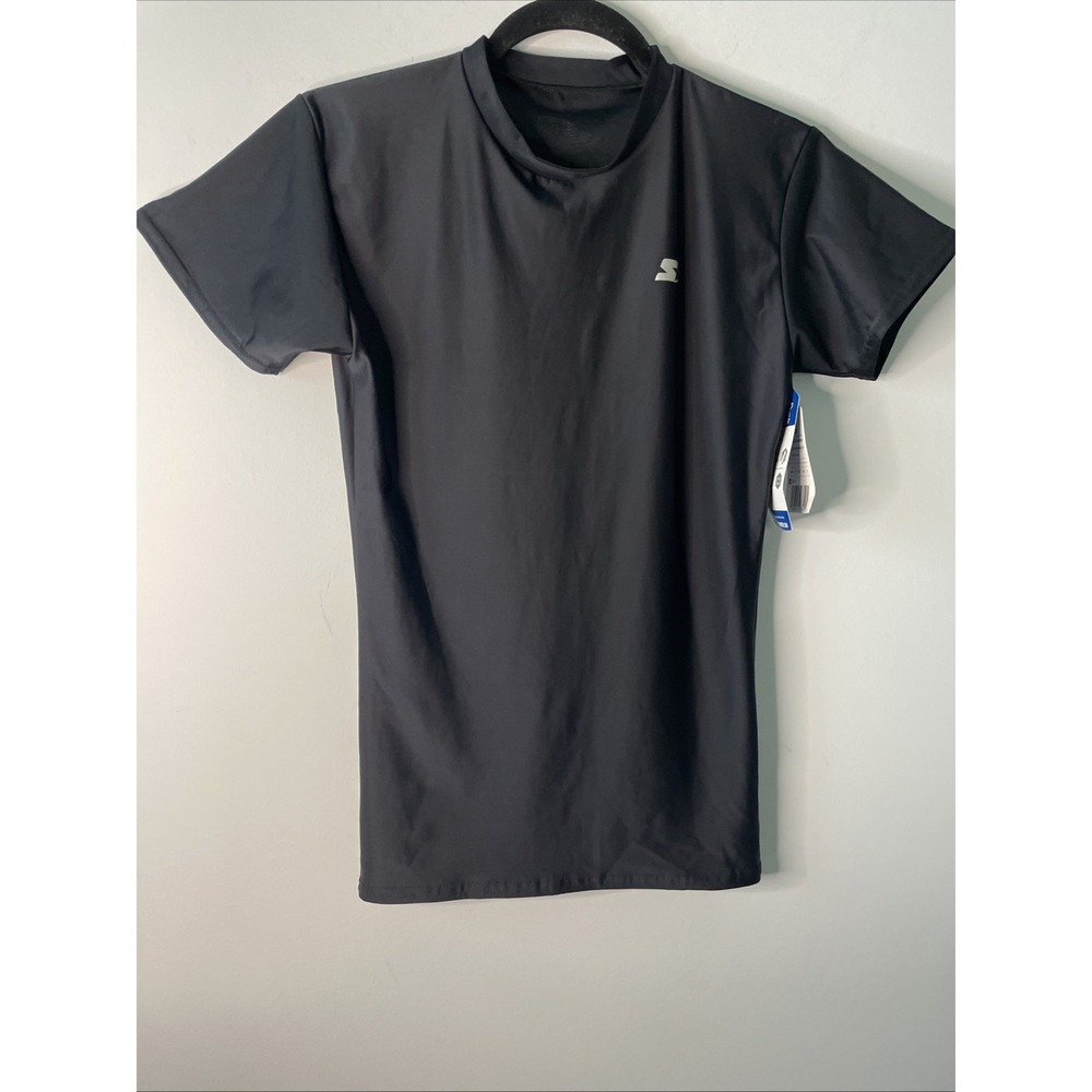 Starter Athletic Shirt Boys M Black Dri-Star Performance Short Sleeve NWT